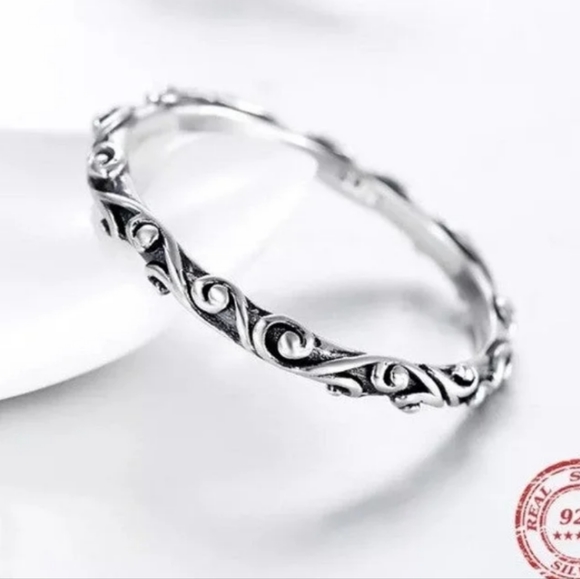🆕Sterling Silver Carved Stack Ring. - Picture 3 of 14